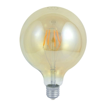 Okrągła żarówka dekoracyjna Vintage Amber 304520 Polux G80 LED 4W E27 bańka 350lm 230V biała ciepła