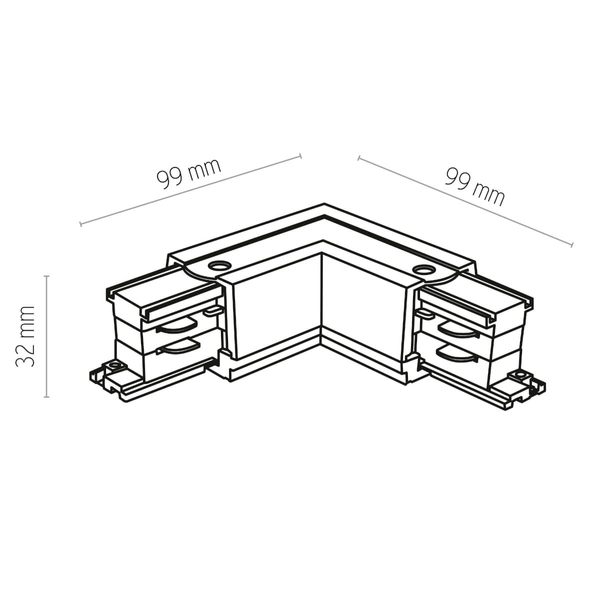 Kątowy łącznik do szynoprzewodu Tracer 3607 TK Lighting trójobwodowy czarny