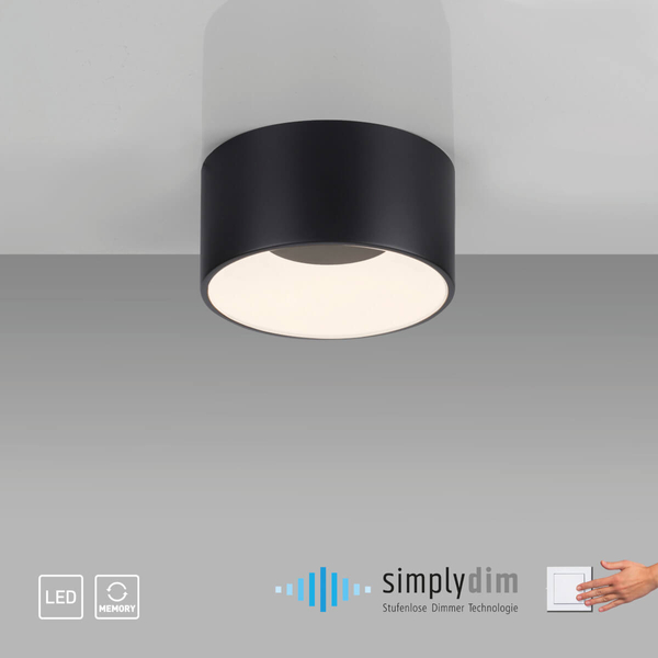 Lampa nasufitowa Tanika 14325-18 Just Light LED 13W 3000K krążek czarna OUTLET