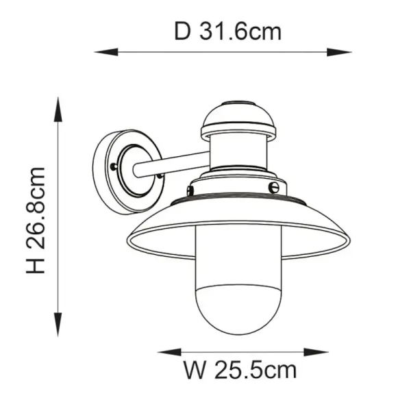 Ścienna lampa do ogrodu Hereford 95982 metalowa IP44 czarna