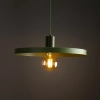 Metalowa zwisająca lampa Sila 10762 dysk na kablu zielony