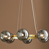 Loftowa LAMPA wisząca CIRCLE 108050 Markslojd metalowa OPRAWA modernistyczny ZWIS szklane kule złote przydymione