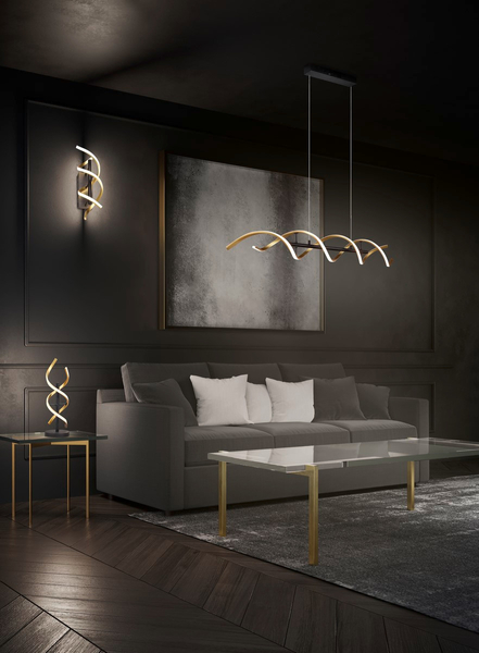 Lampa wisząca spirala SEQUENCE 341810208 Trio LED 45W zmienna barwa metal złota
