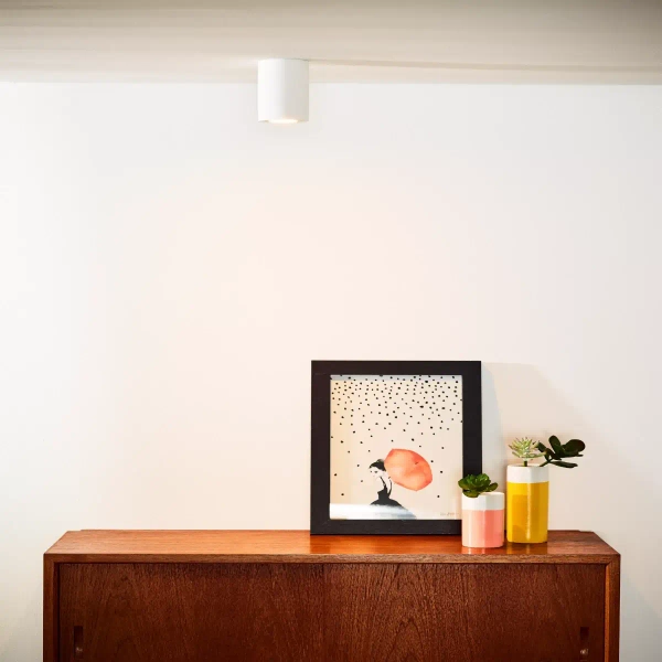 Gipsowa lampa sufitowa Gipsy 35100/11/31 Lucide tubka do jadalni biała