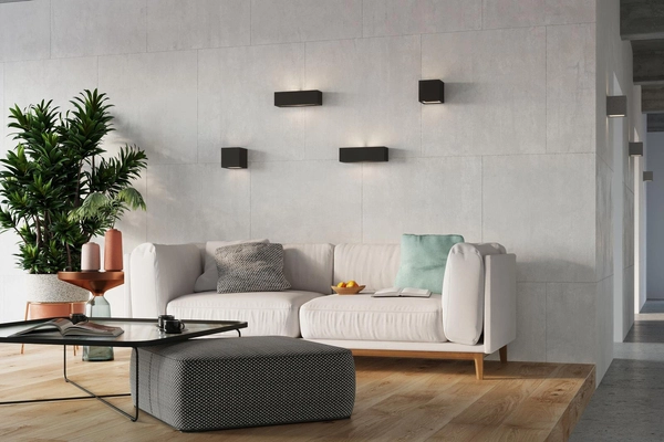 LAMPA ścienna SL.0872 ceramiczna OPRAWA kostka kinkiet czarny