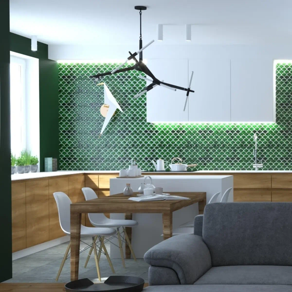 Designerska lampa wisząca Sticks ST-1001-10 BLACK Step salonowa czarna