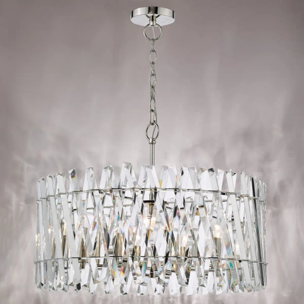Kryształowa wisząca lampa Entwine ENT0838 do salonu glamour nikiel