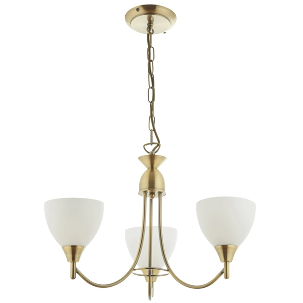 Lampa wisząca Alton 1805-3AN Endon potrójny szklany kielich mosiądz