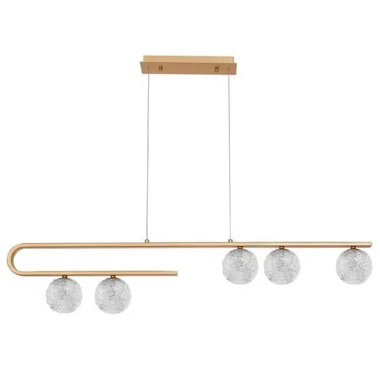 Złota lampa wisząca Pasto kryształowe kule do salonu