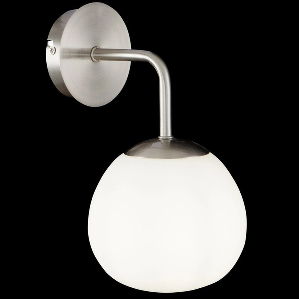 Kinkiet LAMPA ścienna ERICH MOD221-WL-01-N Maytoni modernistyczna OPRAWA szklana kula nikiel