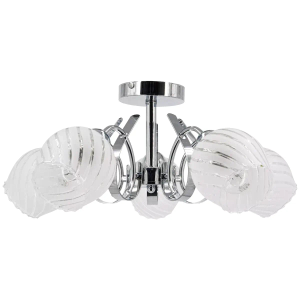 Sufitowa lampa sypialniana 7138/5 8C nad łóżko chrom