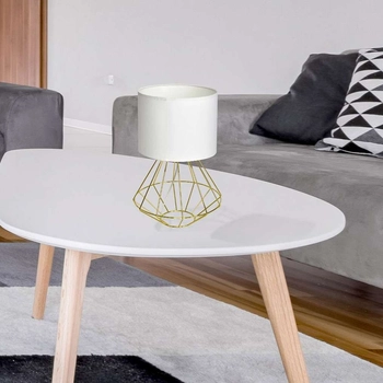 Biurkowa LAMPA stojąca LUPO MLP6268 Milagro druciana LAMPKA stołowa klatka metalowa złota