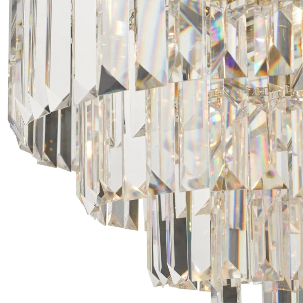 Glamour wisząca lampa Vyana VYA0432 kryształowa do salonu nikiel