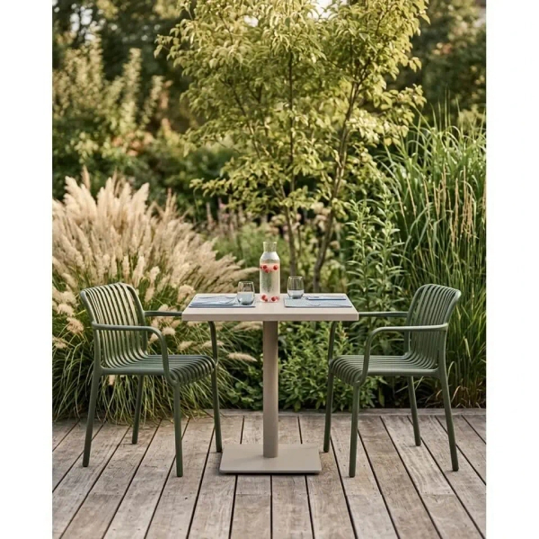 Krzesło z podłokietnikami STRIPS zielone KH1501100385 wys. 78 cm