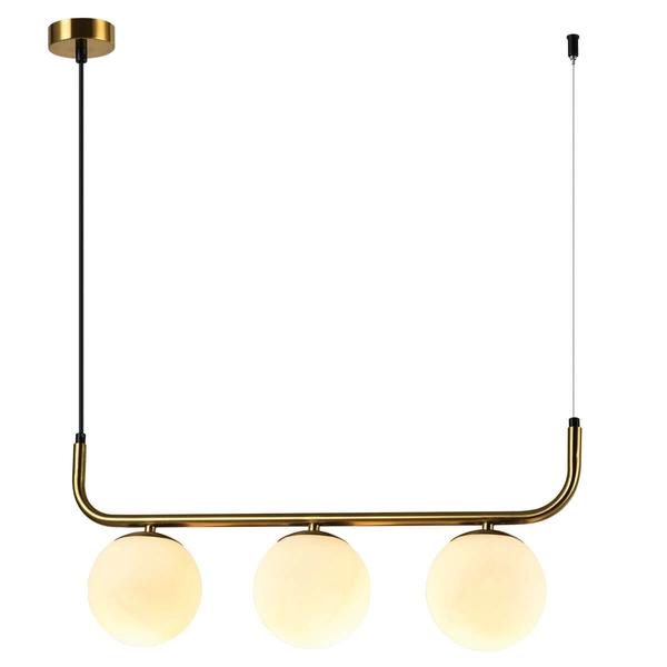 Wisząca lampa Alisa LP-005/3L GD Light Prestige kule szkło metal biały złoty