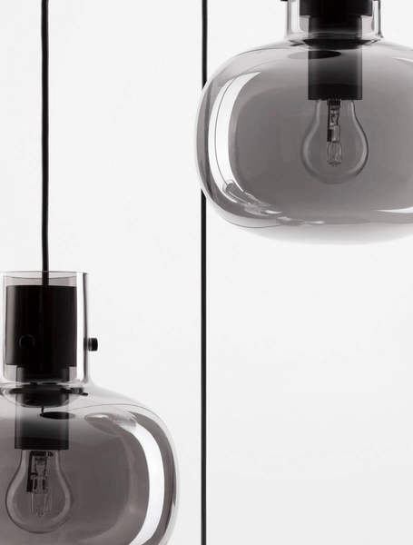 Jadalniana lampa wisząca Padre nad stół czarna przydymiona