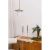 Nowoczesna wisząca lampa Jingu JNA11414P0 ryflowany klosz oliwkowy