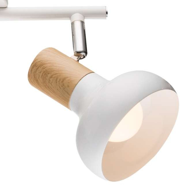 Plafon LAMPA sufitowa PUERTO 92-62659 Candellux regulowana OPRAWA metalowe reflektorki drewno białe