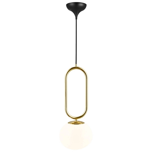 Wisząca lampa do sypialni Shapes 2120023035 kula biały mosiądz