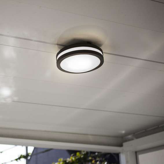Sufitowa LAMPA zewnętrzna TITAN 6336201118 Lutec elewacyjna OPRAWA okrągła outdoor IP54 szara