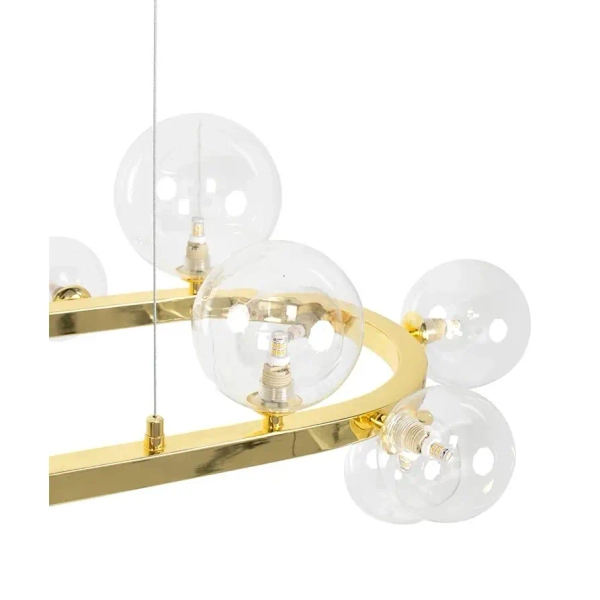 Lampa wisząca molekuły ALURE MSE1501100551 do salonu złote przezroczyste