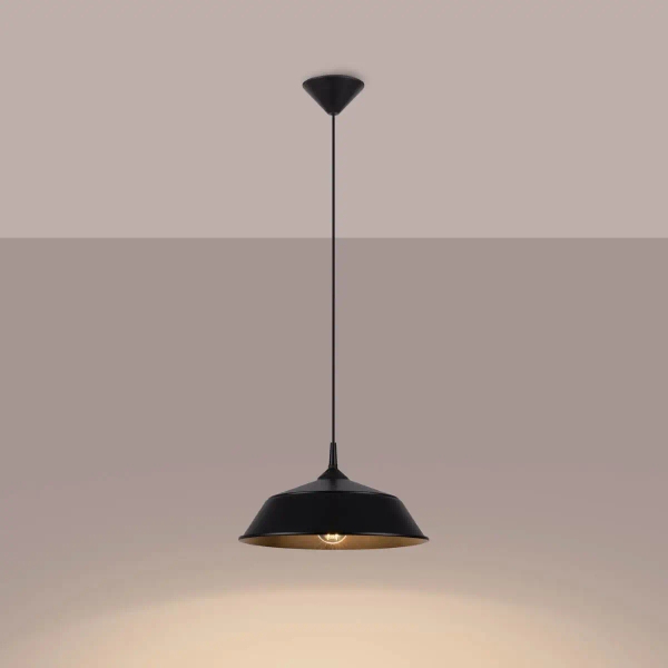 Pojedyncza lampa zwisająca Frika SL.1328 Sollux z kopułą czarna
