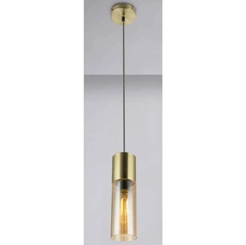 LAMPA wisząca ANNIKA 21000HM Globo szklana OPRAWA loftowy ZWIS tuba mosiężna bursztynowa