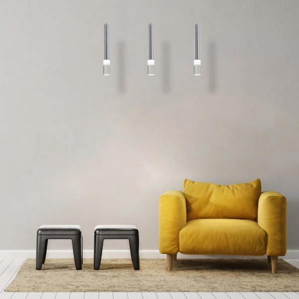 LAMPA wisząca ICE ML322 Milagro zwis OPRAWA listwa sufitowa LED 15W 4000K tuby sople chrom