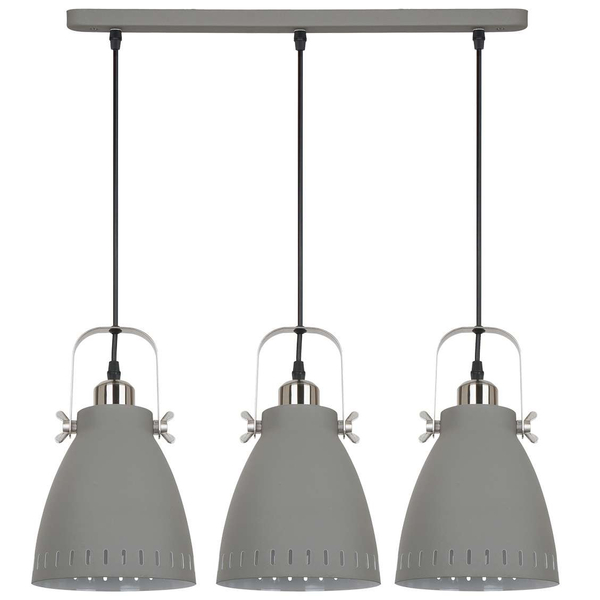 Industrialna LAMPA wisząca FRANKLIN MD-HN8026S-3-GR+S.NICK Italux metalowa OPRAWA listwa zwis loft szary