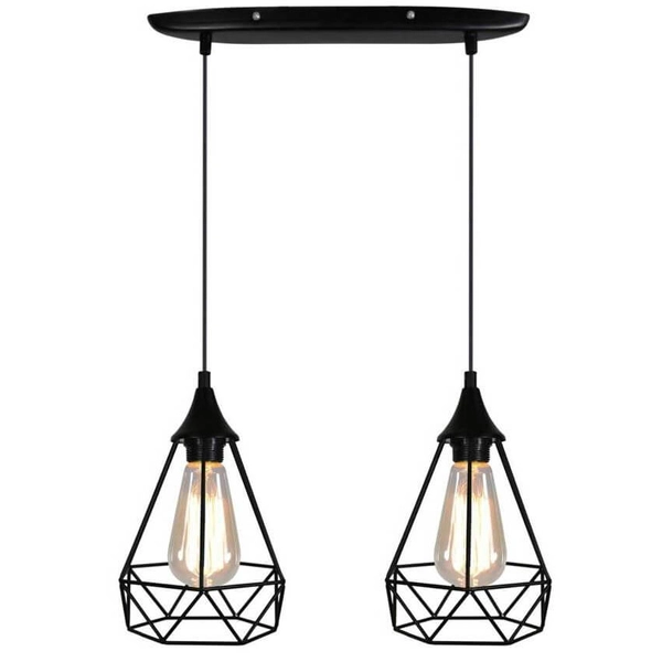Metalowa lampa wisząca do salonu Graf 32-62895 czarna