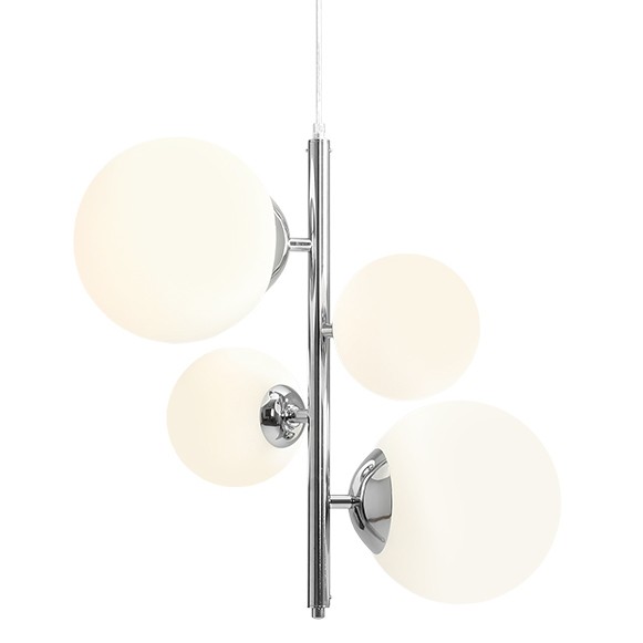 Modernistyczny zwis BLOOM 1091L4 Aldex szklane kule balls chrom