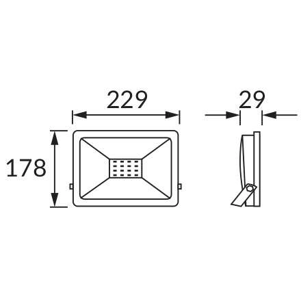 Zewnętrzny projektor KROMA 03235 Ideus ścienna OPRAWA reflektorek LED 50W 4200K naświetlacz do ogrodu outdoor IP65 czarny