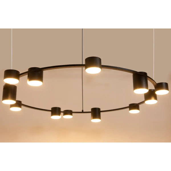 Żyrandol do jadalni okrąg Kodo 12 41339 nad stół downlight czarny