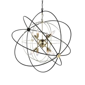Geometryczna lampa wisząca Roxbury P08593AU metalowa złota czarna