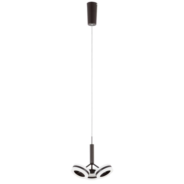 LAMPA wisząca METIS AD16002-3A COFFEE Italux modernistyczna OPRAWA zwis LED 14,4W 3000K pierścienie ring brązowe białe