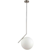 LAMPA wisząca CONDI MDM-7475/1-L-G MDECO modernistyczna OPRAWA szklany ZWIS kula ball mosiądz biała