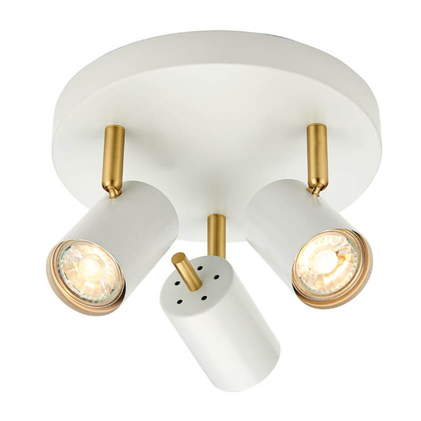 Lampa sufitowa Gull 59932 Endon reflektorki regulowane białe mosiądz