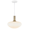 Szklana lampa wisząca do jadalni Alton 48973001 biały złoty