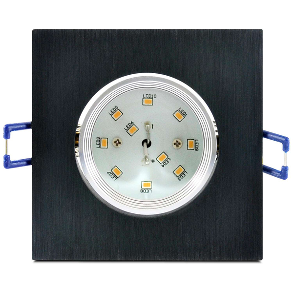 Podtynkowa LAMPA sufitowa MOON OLAL 301857 Polux wpust OPRAWA LED 6,5W 3000K do zabudowy IP40 szczotkowany czarny