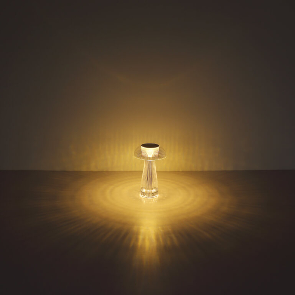 Stołowa lampa grzybek Gixi 28072 LED 1,5W CCT do salonu przezroczysty