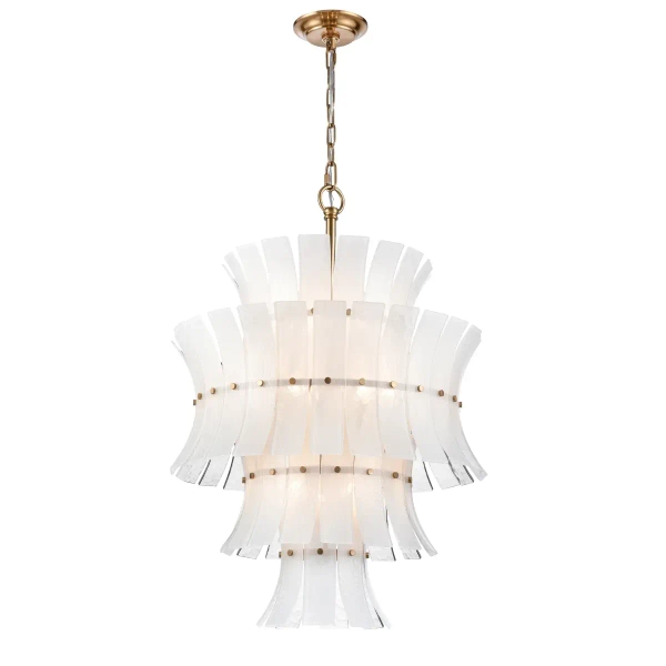 Wisząca lampa Lancaster P13449BR do jadalni szklana mosiądz