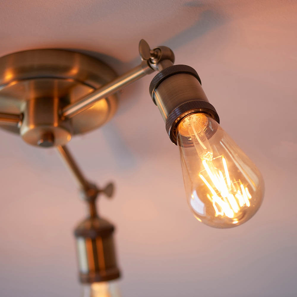 Sufitowa lampa z regulacją Hal 97243 do salonu antyczny mosiądz