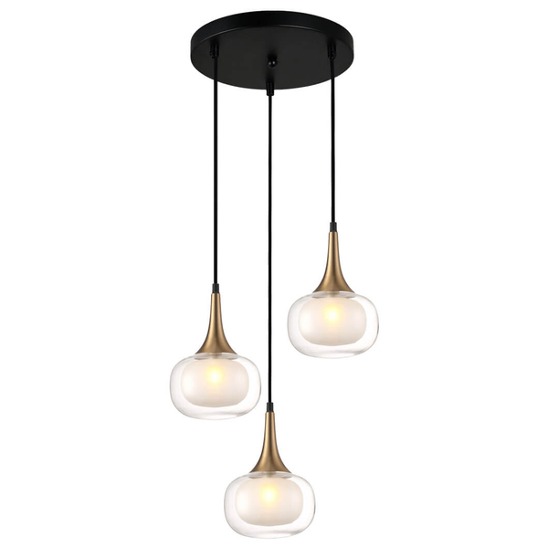 Wisząca lampa salonowa Konila do przedpokoju mosiądz