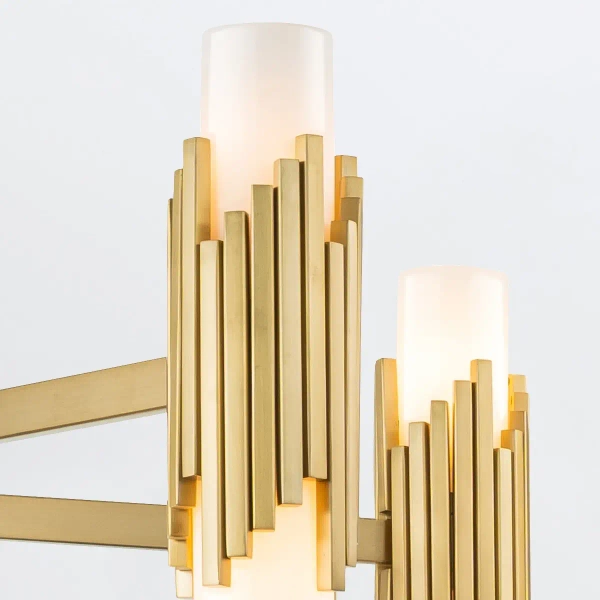 Lampa wisząca glamour Marvele MARVELE10-AB-OPAL tubki mosiądz