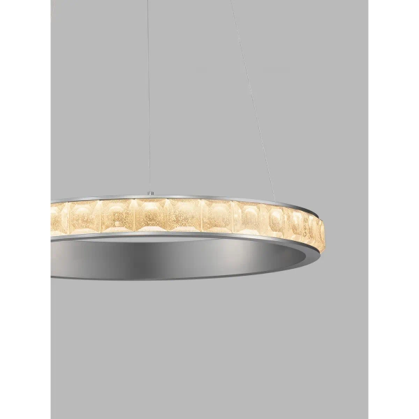 Wisząca lampa z kryształkami MONTALO LE45402 LED 35W 3000K glamour srebrna