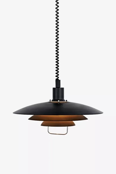 Industrialna lampa wisząca Kirkenes do przedpokoju czarna