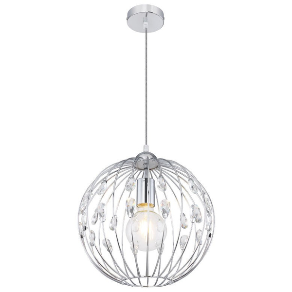 Druciana lampa wisząca HANAKO 16028H Globo do salonu chrom