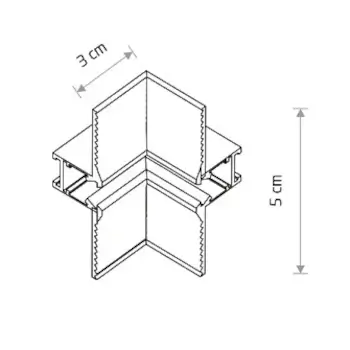 Łącznik narożny podtynkowy do szyn 1-obwodowych 11733 czarny