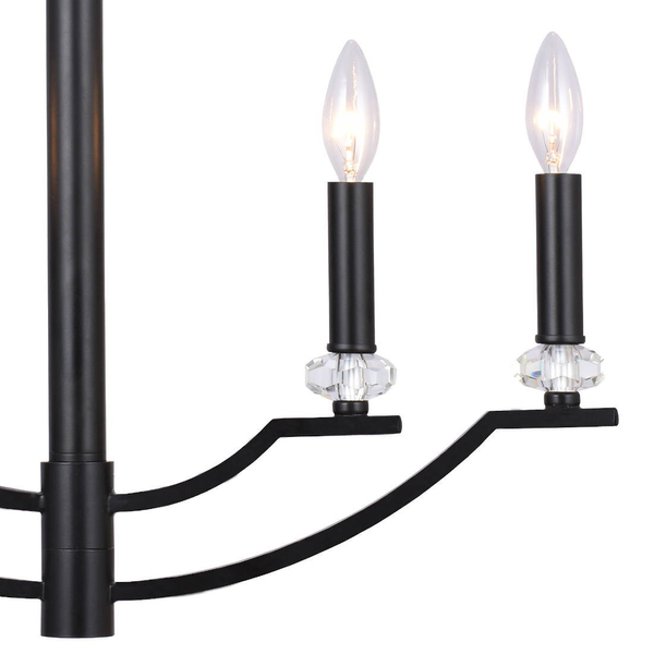 Antyczna LAMPA wisząca HIMS 310507 Polux metalowy ZWIS świecznikowy do salonu loft czarny