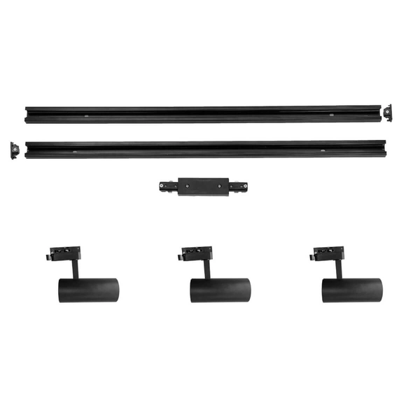 System szynowy ICE LP-732 3W BK SET Light Prestige metalowa OPRAWA zestaw listwa z reflektorkami czarna